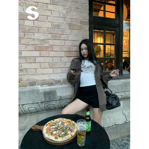 Sleep at 11 早秋季韓系休閒燙鑽連帽拉鍊長袖衛衣開衫外套女上衣