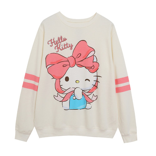 可愛俏皮甜美減齡寬松顯瘦圓領加絨衛衣 柔軟保暖拼接上衣 可愛俏皮甜美減齡寬松顯瘦圓領加絨衛衣 柔軟保暖拼接上衣