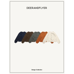 鹿與飛鳥“五色雜貨鋪”蓬松保暖混紡圓領五色插肩袖針織開衫7094