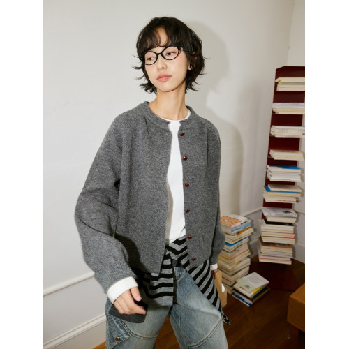 鹿與飛鳥“五色雜貨鋪”蓬松保暖混紡圓領五色插肩袖針織開衫7094 鹿與飛鳥“五色雜貨鋪”蓬松保暖混紡圓領五色插肩袖針織開衫7094