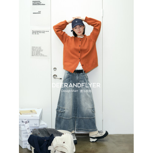 鹿與飛鳥“五色雜貨鋪”蓬松保暖混紡圓領五色插肩袖針織開衫7094 鹿與飛鳥“五色雜貨鋪”蓬松保暖混紡圓領五色插肩袖針織開衫7094