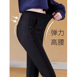 黑色打底褲女外穿2025新款秋冬胖mm高腰鉛筆緊身加絨大碼小腳黑褲