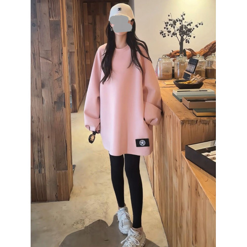 巨好看的中長款圓領長袖衛衣女2025春秋新款慵懶寬松韓版休閒T恤 巨好看的中長款圓領長袖衛衣女2025春秋新款慵懶寬松韓版休閒T恤