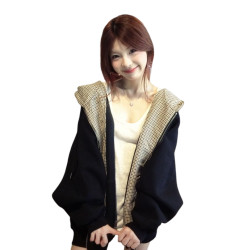 美式復古格紋連帽衛衣外套女2025新款爆款早秋韓系穿搭巨好看上衣