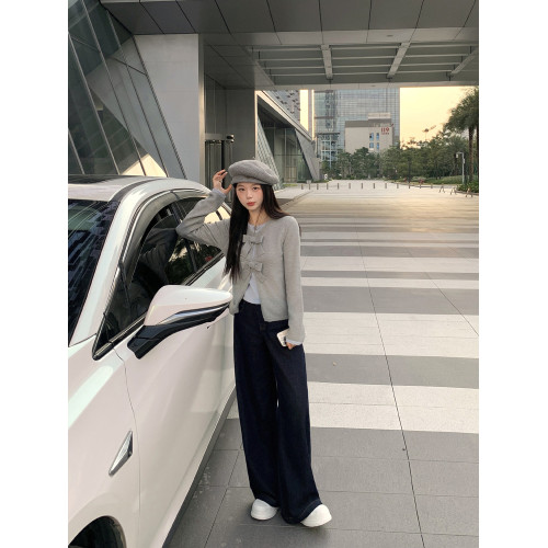 切糕自製小個子秋冬新款上衣女設計感蝴蝶結假兩件毛衣針織衫毛衫