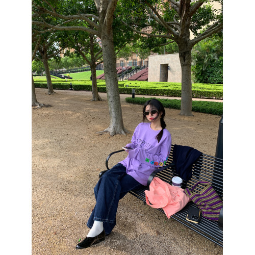 落落狷介 薄款巨好看的早秋衛衣女寬松字母印花上衣2025新款套頭