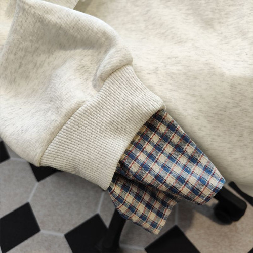 慵懶風可愛臘腸狗假兩件衛衣女新款設計感Polo領格子拼接男生襯衫 慵懶風可愛臘腸狗假兩件衛衣女新款設計感Polo領格子拼接男生襯衫