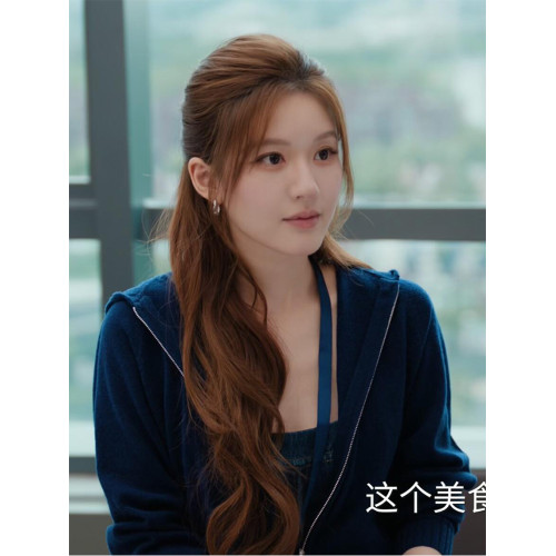 許我耀眼許妍趙露思同款衣服針織開衫毛衣女連帽衛衣拉鍊外套秋季