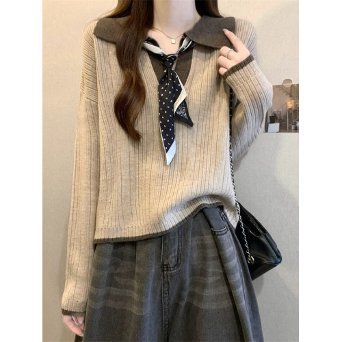 短款毛衣女2025秋冬新款爆款polo領巨好看內搭長袖慵懶上衣打底衫 短款毛衣女2025秋冬新款爆款polo領巨好看內搭長袖慵懶上衣打底衫