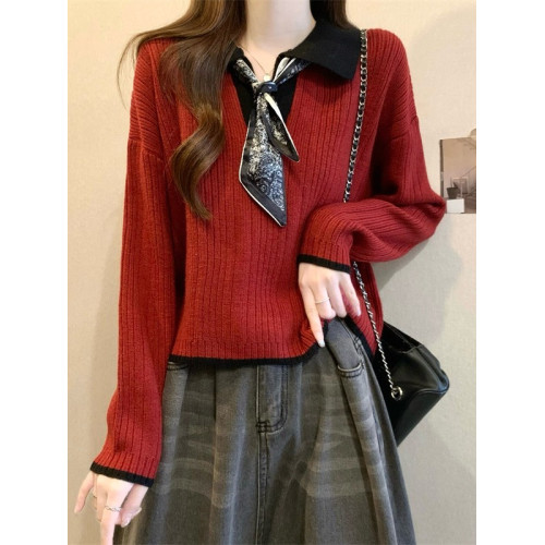 短款毛衣女2025秋冬新款爆款polo領巨好看內搭長袖慵懶上衣打底衫 短款毛衣女2025秋冬新款爆款polo領巨好看內搭長袖慵懶上衣打底衫