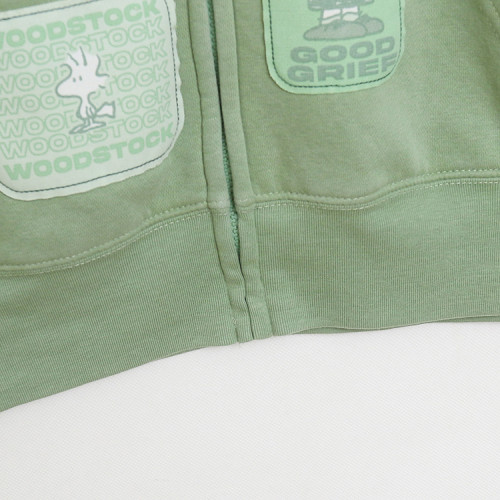 卡通動漫貼布綉做舊長袖連帽拉鍊外套 寬鬆加絨字母刺綉衛衣