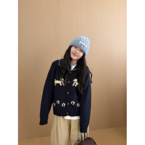 此外 提花翻領加厚毛衣外套女2025秋季新款直筒遮肉韓版針織開衫