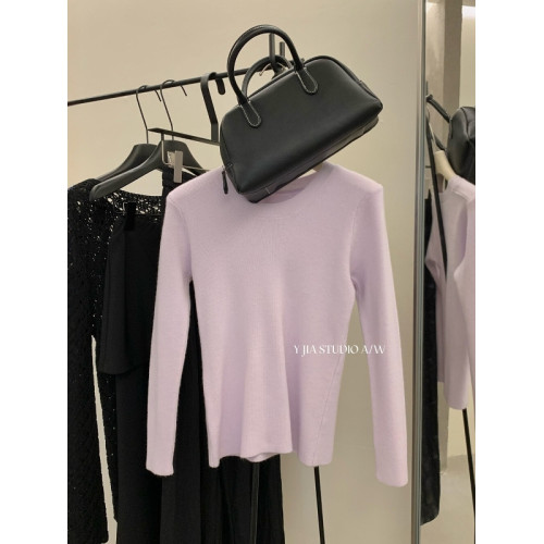 韓系簡約百搭圓領軟糯長袖針織打底衫女裝秋季新款修身顯瘦上衣