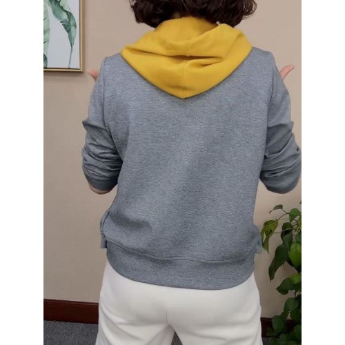 春秋新款時尚連帽假兩件衛衣女百搭遮肚顯瘦寬松休閒減齡長袖上衣 春秋新款時尚連帽假兩件衛衣女百搭遮肚顯瘦寬松休閒減齡長袖上衣