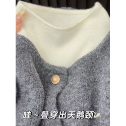 韓系簡約復古曡穿上衣2025秋季新款坎肩馬夾內搭打底衫馬甲兩件套