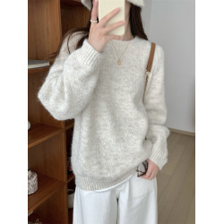 慵懶溫柔風針織毛衣女秋冬新款加厚軟糯減齡內搭打底衫韓版上衣潮