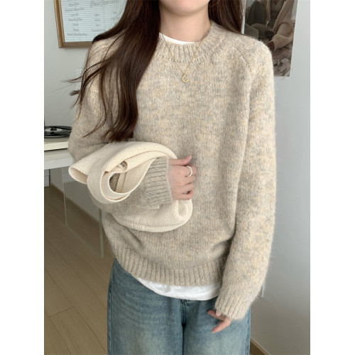 慵懶溫柔風針織毛衣女秋冬新款加厚軟糯減齡內搭打底衫韓版上衣潮