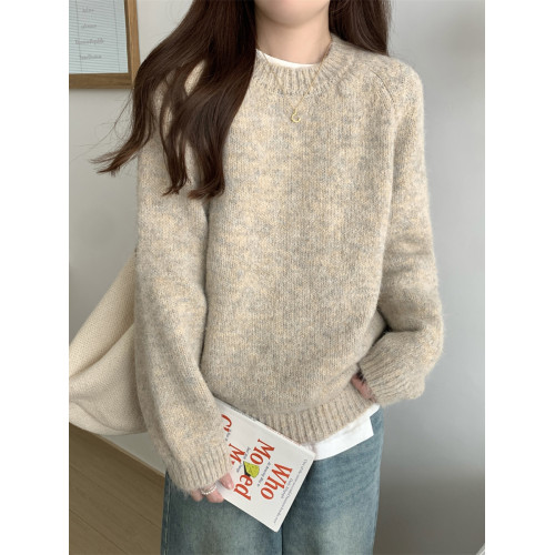 慵懶溫柔風針織毛衣女秋冬新款加厚軟糯減齡內搭打底衫韓版上衣潮