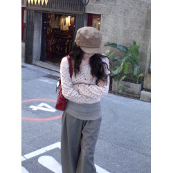 miu系波點針織開衫女早秋穿搭粉色斜肩長袖修身顯瘦短款露肩上衣