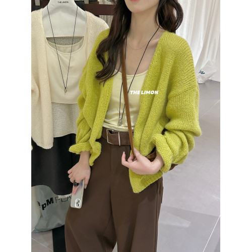 The Limon2025十三行早秋新款時尚百搭慵懶松弛軟糯厚實開衫毛衣