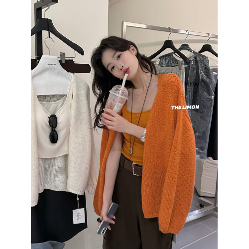 The Limon2025十三行早秋新款時尚百搭慵懶松弛軟糯厚實開衫毛衣