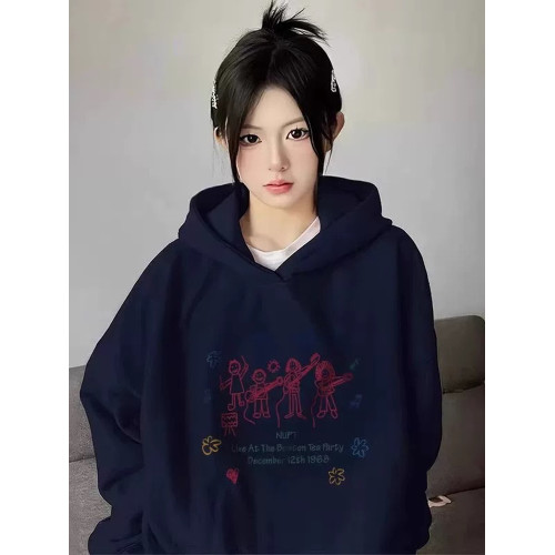 白灰色連帽衛衣女春秋款2025新款爆款長袖外套加絨加厚秋冬上衣 白灰色連帽衛衣女春秋款2025新款爆款長袖外套加絨加厚秋冬上衣