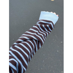 韓系學院風翻領條紋衛衣女秋季復古百搭撞色寬松休閒長袖毛衣上衣