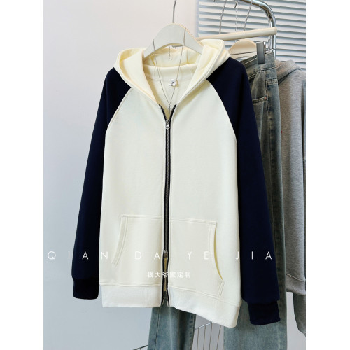 RIIZE拉椅子將太郎同款拼色衛衣女韓版寬松上衣開衫外套2025秋冬 RIIZE拉椅子將太郎同款拼色衛衣女韓版寬松上衣開衫外套2025秋冬