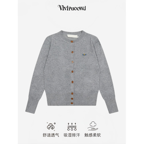 VIVIPUOOWD小標經典土星刺綉韓版百搭針織開衫女羊毛混紡毛衣 VIVIPUOOWD小標經典土星刺綉韓版百搭針織開衫女羊毛混紡毛衣