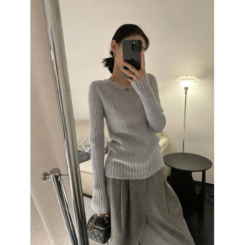 韓國東大門早秋新款簡約日常休閒顯瘦圓領時尚百搭雲朵毛針織上衣