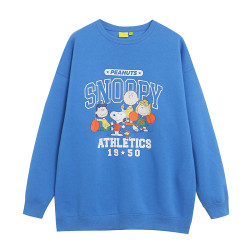 春秋季加絨卡通字母圓領套頭衛衣女寬松大版型中長款減齡上衣