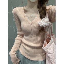 純欲低領修身打底衫女秋冬2025新款內搭高級感毛衣長袖針織衫上衣