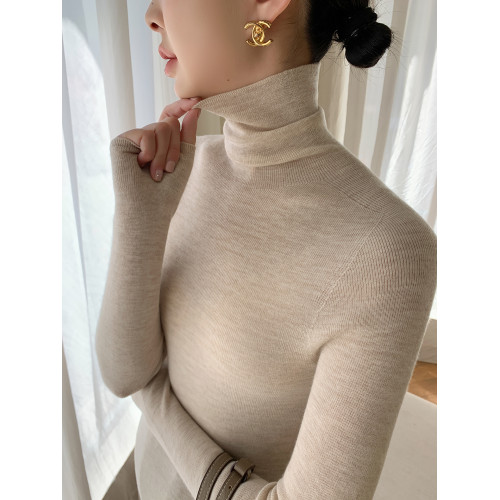 鄂爾多斯市秋冬羊絨衫女堆堆領修身羊毛打底衫薄款內搭高領毛衣女 鄂爾多斯市秋冬羊絨衫女堆堆領修身羊毛打底衫薄款內搭高領毛衣女