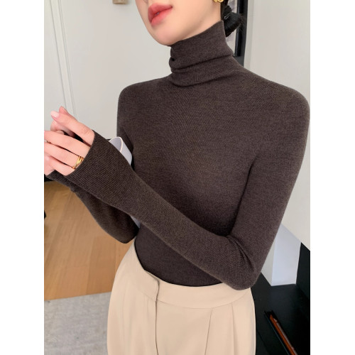 鄂爾多斯市秋冬羊絨衫女堆堆領修身羊毛打底衫薄款內搭高領毛衣女 鄂爾多斯市秋冬羊絨衫女堆堆領修身羊毛打底衫薄款內搭高領毛衣女