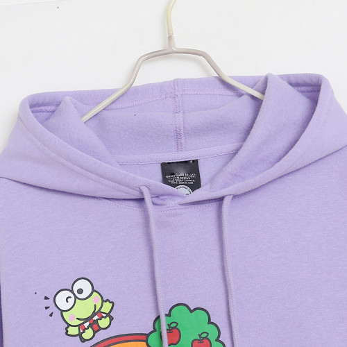 春秋季卡通動漫印花連帽套頭衛衣女大碼薄絨寬松減齡口袋帽衫 春秋季卡通動漫印花連帽套頭衛衣女大碼薄絨寬松減齡口袋帽衫