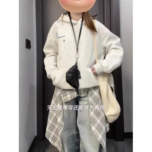 美式復古連帽字母衛衣女春秋寬松運動通勤百搭學院風休閒氣質外套 美式復古連帽字母衛衣女春秋寬松運動通勤百搭學院風休閒氣質外套