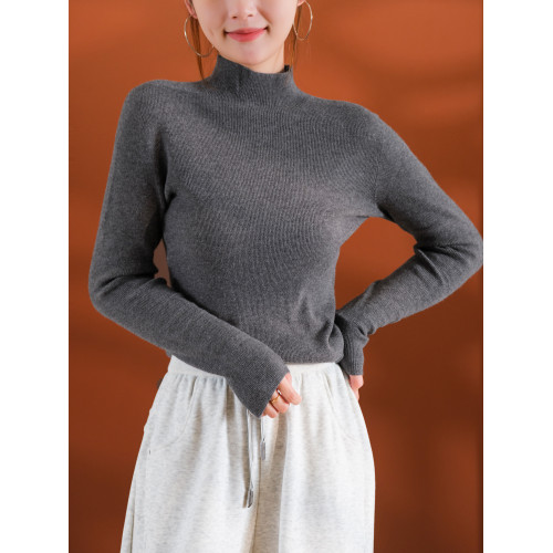 小耳出品 B入！羊毛混紡/無縫一體/大彈力 半高領針織打底