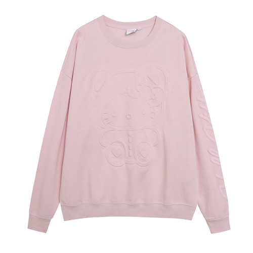 壓花卡通純色休閒百搭圓領秋季加絨衛衣 寬松顯瘦大版俏皮女 壓花卡通純色休閒百搭圓領秋季加絨衛衣 寬松顯瘦大版俏皮女