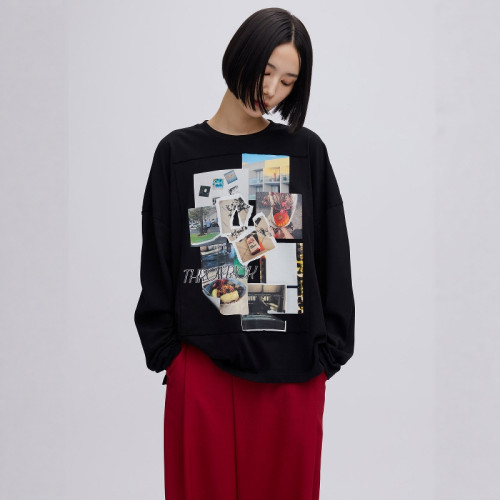 星野家日單 torowee 25新款 印花貼布長袖T恤上衣