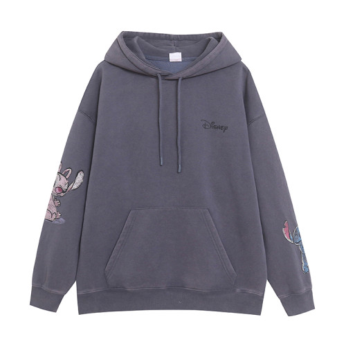 水洗做舊加厚款衛衣女寬松大版卡通字母印花連帽外套慵懶chic上衣 水洗做舊加厚款衛衣女寬松大版卡通字母印花連帽外套慵懶chic上衣