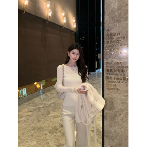 坤總KUN【白晝】羊毛針織打底衫女秋冬白色毛衣修身內搭上衣新款 坤總KUN【白晝】羊毛針織打底衫女秋冬白色毛衣修身內搭上衣新款