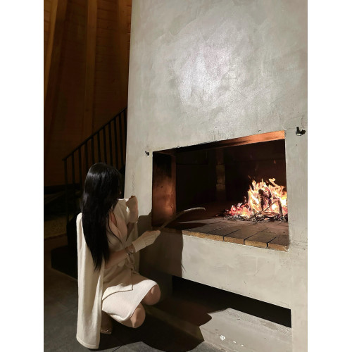 woppei秋冬優雅松弛全羊毛針織套裝假兩件式披肩上衣高腰包臀半裙