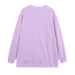 樂園款85%棉寬松大版加絨圓領長袖衛衣卡通休閒字母刺綉上衣