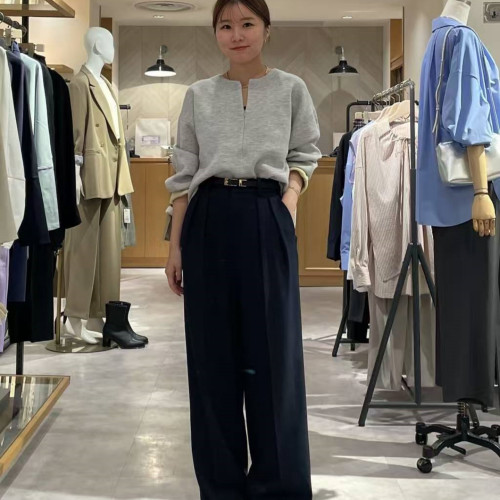 日單貴牌大人氣款純原25年秋冬新款半拉鍊寬鬆簡約針織上衣通勤