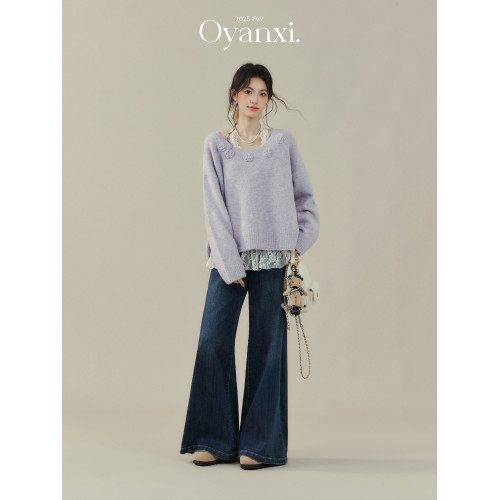 歐陽喜《美奈子》慵懶風紫色毛衣巨好看的兩件套早秋長袖針織上衣 歐陽喜《美奈子》慵懶風紫色毛衣巨好看的兩件套早秋長袖針織上衣