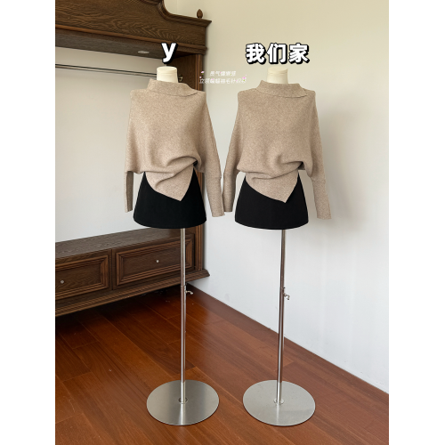 玖月伍【秋意正濃】慵懶寬松顯瘦高領蝙蝠袖毛衣針織衫上衣女