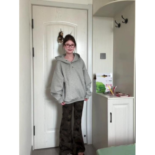 美式高領紐釦連帽衛衣女2025秋季潮牌寬松小衆設計感休閒慵懶外套 美式高領紐釦連帽衛衣女2025秋季潮牌寬松小衆設計感休閒慵懶外套