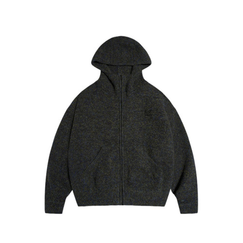 灰色連帽超好看厚毛衣女款2025新款冬季穿搭慵懶高級感針織衫外套 灰色連帽超好看厚毛衣女款2025新款冬季穿搭慵懶高級感針織衫外套