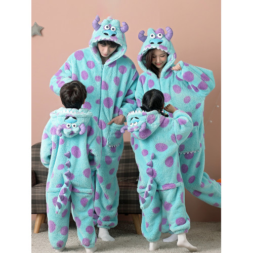 搞怪衣服兒童連體睡衣親子裝母女一家三四口蘇利文冬季加絨連體衣 搞怪衣服兒童連體睡衣親子裝母女一家三四口蘇利文冬季加絨連體衣