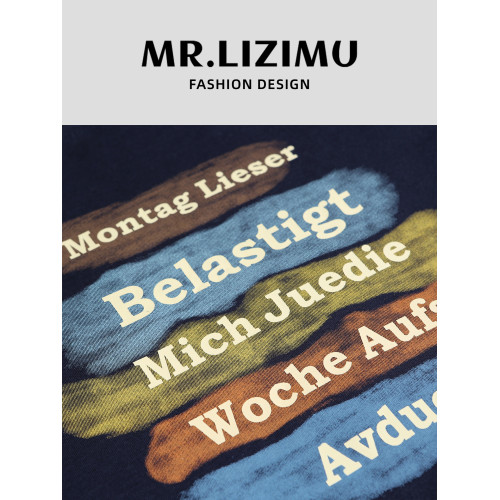 李子木先生美式復古字母印花長袖衛衣女2025秋季新款圓領百搭上衣